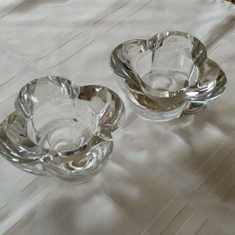 Heavy crystal small , 2 size candle holders💮 - Picture 1 of 8